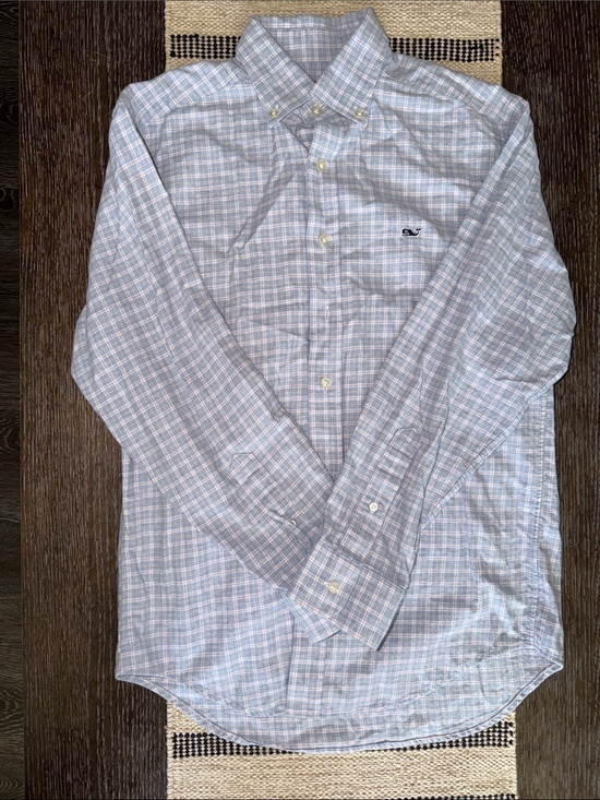 Vineyard Vines Other - Vineyard Vines Men's Light Blue and White Plaid Button-Down Shirt